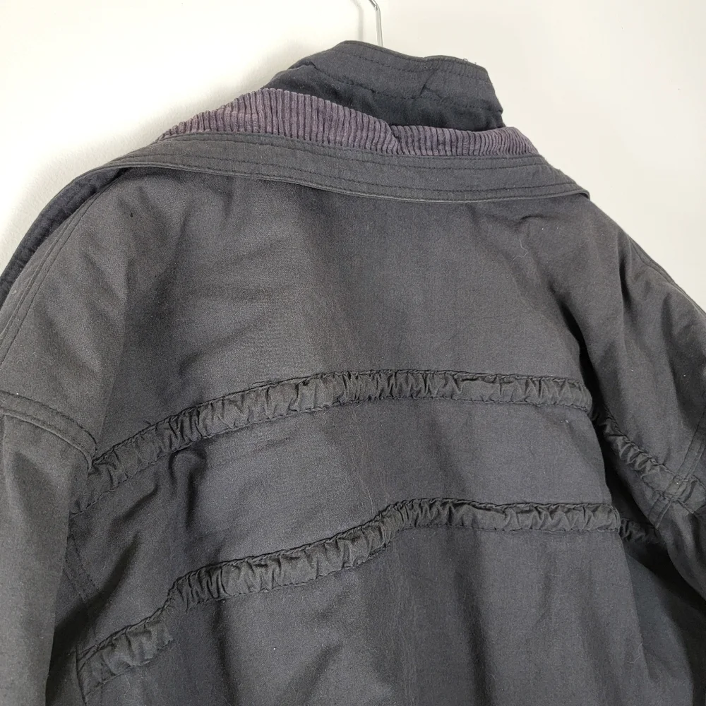 Vintage Oui Int’l Men’s Large Flight Jacket Cotton Bomber Black Jacket
